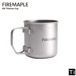 FIREMAPLE Ultralight Titanium Camping Mug - Foldable & With Scale