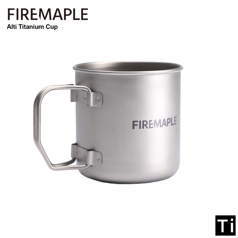 FIREMAPLE Ultralight Titanium Camping Mug - Foldable & With Scale