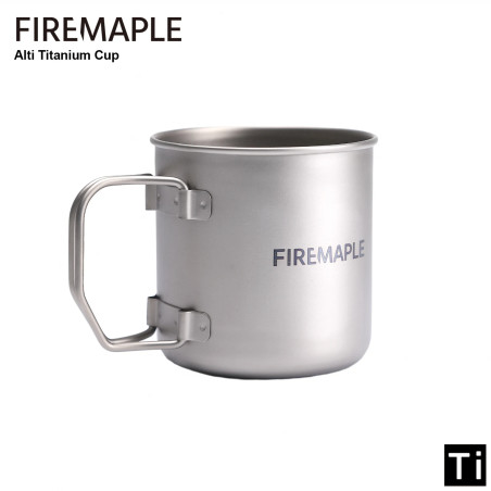 FIREMAPLE Ultralight Titanium Camping Mug - Foldable & With Scale