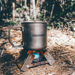 FIREMAPLE Ultralight Titanium Camping Mug - Foldable & With Scale