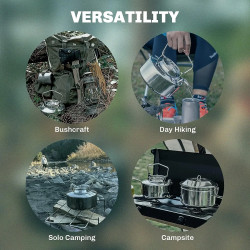 FIREMAPLE 2-Pack Stainless Steel Camp Cooking Set