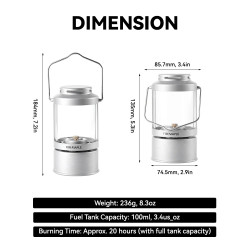 FIREMAPLE Aurora: Slitstark fotogen & ljuslykta för camping, uteplats