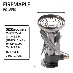 FIREMAPLE Polaris: fornello da campeggio ultraleggero con controllo della cottura a fuoco lento e vento...