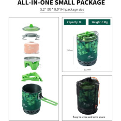 FIREMAPLE FMS-X2: Compact Camp Stove with Piezo Ignition & Heat Exc...