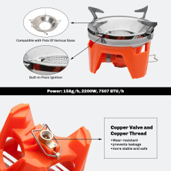 FIREMAPLE FMS-X2: Compact Camp Stove with Piezo Ignition & Heat Exc...