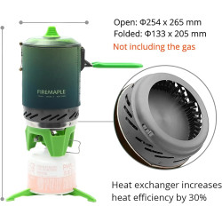 FIREMAPLE FMS-X2: Compact Camp Stove with Piezo Ignition & Heat Exc...
