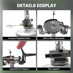 FIREMAPLE Greenpeak II: Ultrakevyt, tuulenpitävä kaasuliesi selkälaukulle...