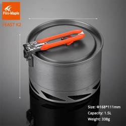 FIREMAPLE Feast Series K2: Compact & Efficient Portable Pot for Cam...