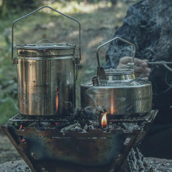 FIREMAPLE 1.2L Stainless Steamer Pot - Secure Lid, Bushcraft Camping