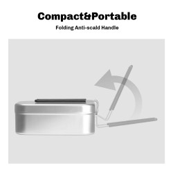 FIREMAPLE: Compact Folding Lunchbox, Portable Camp Cookware & Steamer