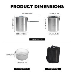 FIREMAPLE Antarcti Duo: Lahka posoda za kampiranje za pohodništvo in...