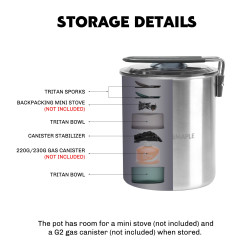 FIREMAPLE Antarcti Duo: Lahka posoda za kampiranje za pohodništvo in...