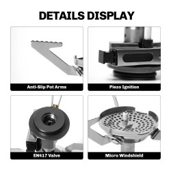 FIREMAPLE GreenPeak: Portable Camping Stove & Piezo Ignition