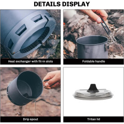 FIREMAPLE G2 Petrel: itin lengvas stovyklavietės viryklės puodas žygiams ir kelionėms