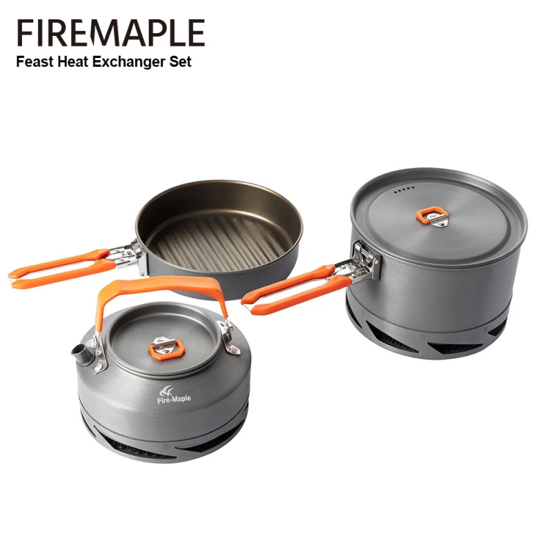 Batterie de cuisine de camping portable FIREMAPLE : échange de chaleur, pliable et durable