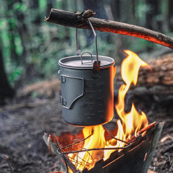 FIREMAPLE Ultralichte Titanium Pot & Beker - Draagbare Kampeerbenodigdheden