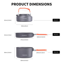 FIREMAPLE Foldable Aluminum Camp Cookware Set - Hike & Feast