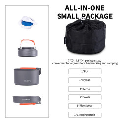 FIREMAPLE Foldable Aluminum Camp Cookware Set - Hike & Feast