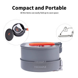 FIREMAPLE Foldable Aluminum Camp Cookware Set - Hike & Feast