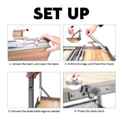 FIREMAPLE miza za kampiranje: prenosna, nastavljiva in trpežna bambusova