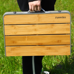 FIREMAPLE miza za kampiranje: prenosna, nastavljiva in trpežna bambusova