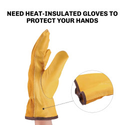 FIREMAPLE Ginkgo: Cowhide Heat Resistant & Insulated Work Gloves