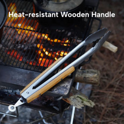 FIREMAPLE: Heavy Duty BBQ Tongs for Campfire & Grilling