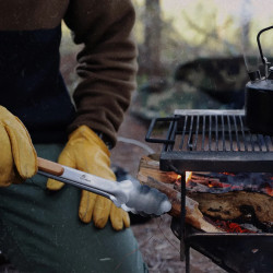 FIREMAPLE: Heavy Duty BBQ Tongs for Campfire & Grilling