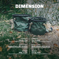 FIREMAPLE Ripple: Prenosno zložljivo taborno vedro - 12L/20L