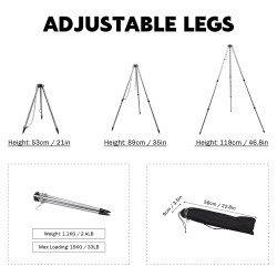 FIREMAPLE nuotiojalusta: säädettävä, kannettava grilli telttailua varten