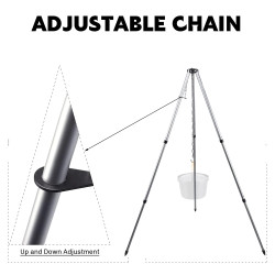 FIREMAPLE nuotiojalusta: säädettävä, kannettava grilli telttailua varten