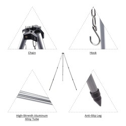 FIREMAPLE nuotiojalusta: säädettävä, kannettava grilli telttailua varten