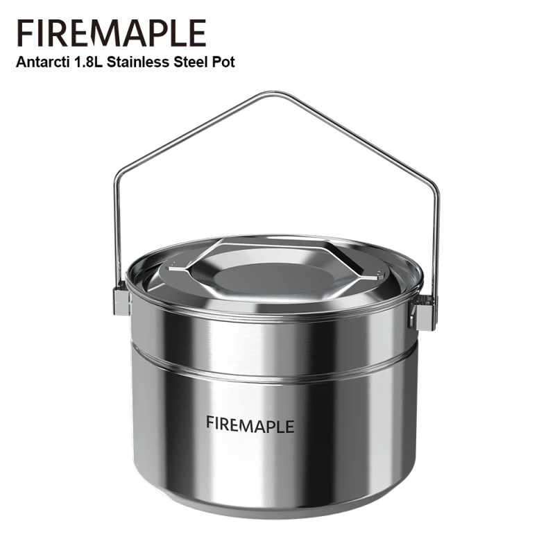 FIREMAPLE Antarcti 1.8L: Duurzame kookpot van roestvrij staal voor op de camping